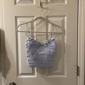 Zara ruched ruffle tank